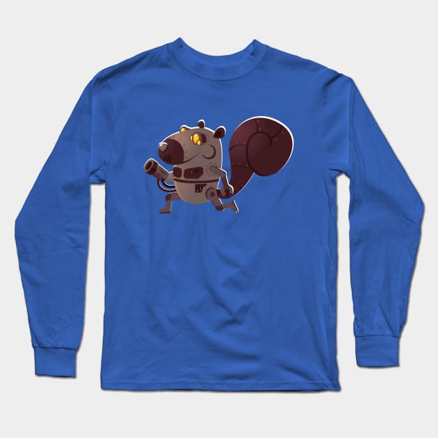 Robo Squirrel Long Sleeve T-Shirt by LAckas